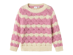 Name It mauve orchid striped knit sweater